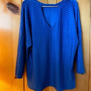 Vibrant!  Cocomo New  Blue  Blouse  . Size 1x. Long sleeve
